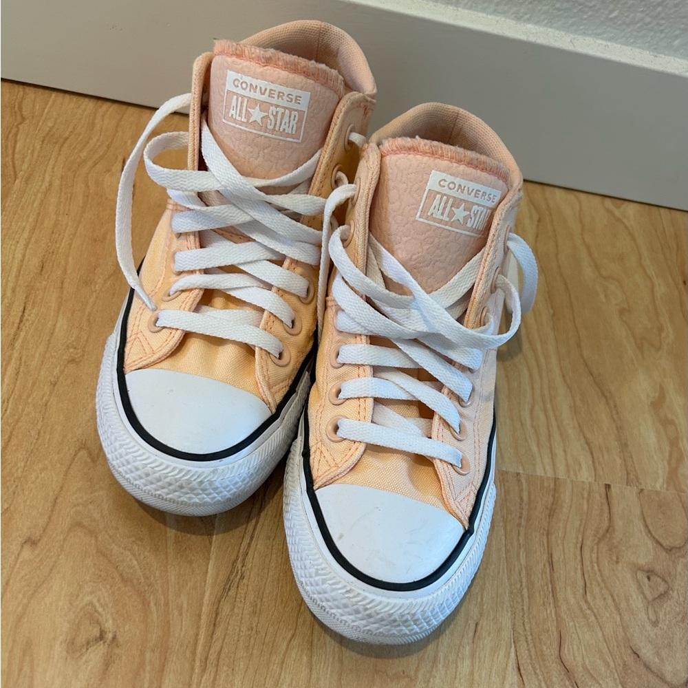 Converse Light Orange Mid-Tops